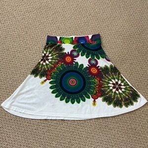 Desigual Festival Mandala Multicolor A-Line Skirt small